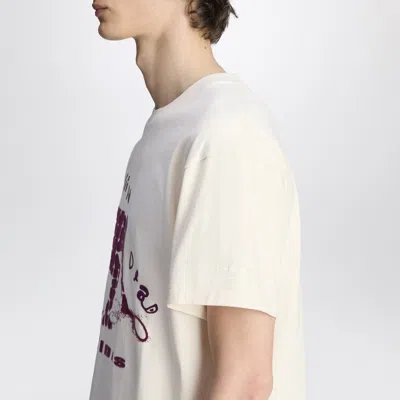 Adidas Statement Ivory Cotton T-shirt With Logo