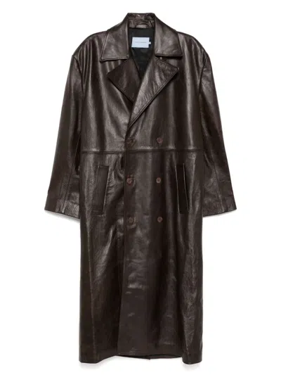 Achilles Ion Gabriel Leather Coat In Brown