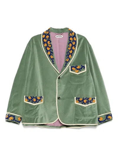 Bode Oberon Floral Jacket In Green