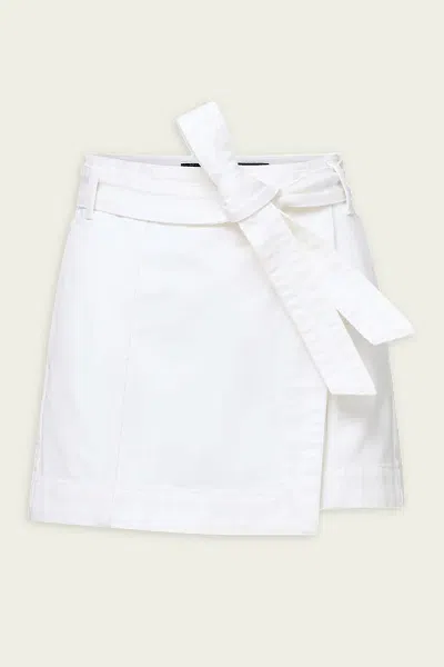 Veronica Beard Agee Belted Wrap Skort In White