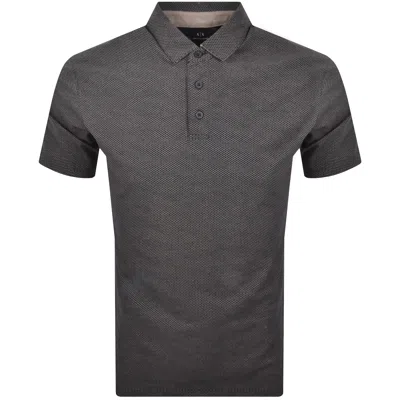 Armani Exchange Logo Polo T Shirt Navy In Black