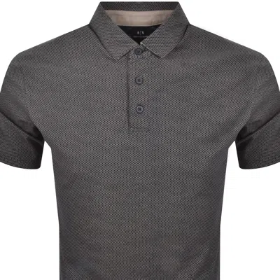 Armani Exchange Logo Polo T Shirt Navy In Black