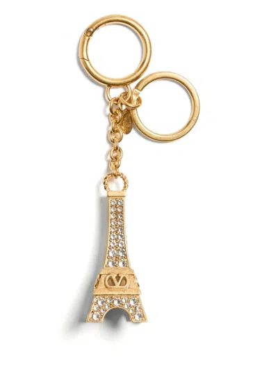 Valentino Garavani Chez Keyring In Gold