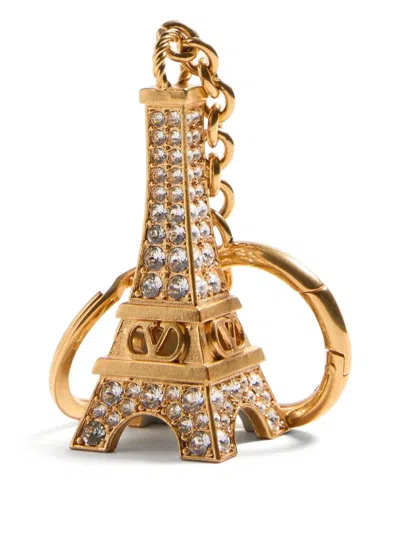 Valentino Garavani Chez Keyring In Gold