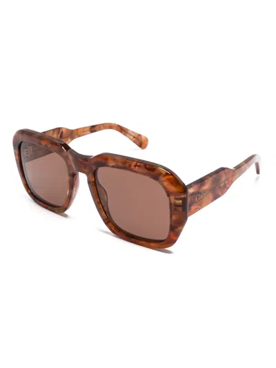 Chloé Square-frame Sunglasses In Brown