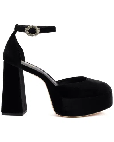 Larroude Ari Velvet Pump In Black