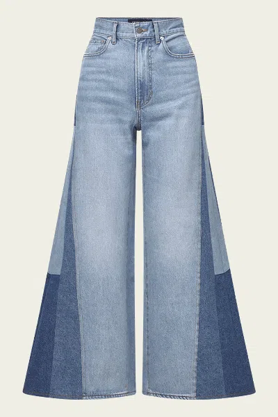 Veronica Beard Vicki Patchwork Wide-leg Jean In Wanderer Undone In Blue