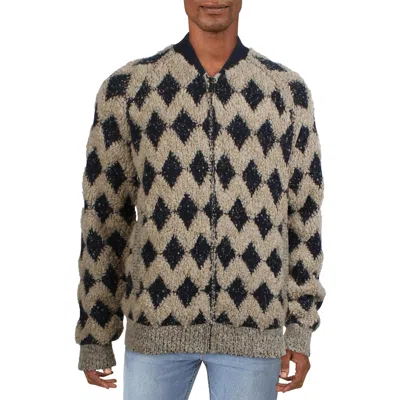 Scotch & Soda Mens Textured Wool Full Zip Sweater