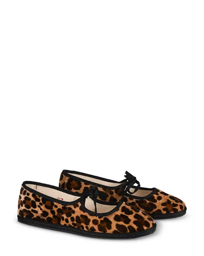 Vibi Venezia Leopard-printed Canvas Mary Jane Ballerina Flats In Animal Print