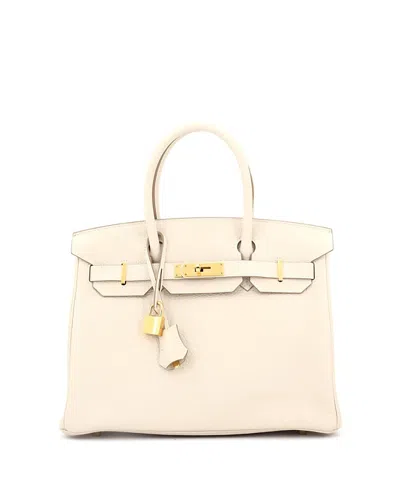 Pre-owned Pre-owned Hermes  Hermes Birkin 30 Handbag Light Clemence With Gold Hardware
