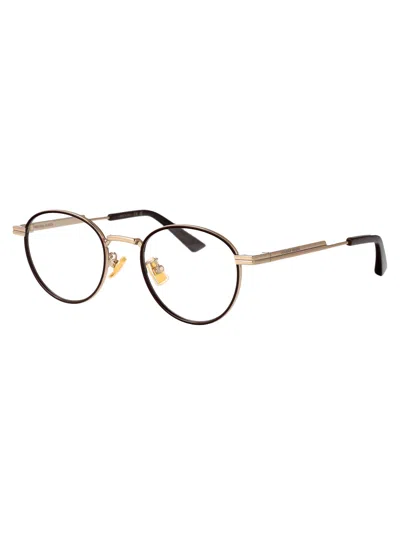 Bottega Veneta Gold Metal Optical Glasses