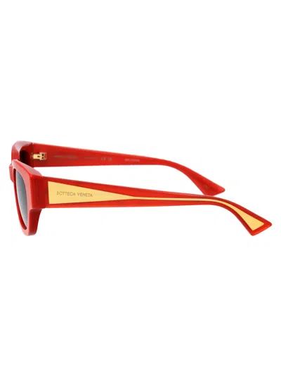 Bottega Veneta Orange Acetate Sunglasses In Red