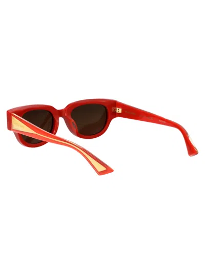 Bottega Veneta Orange Acetate Sunglasses In Red