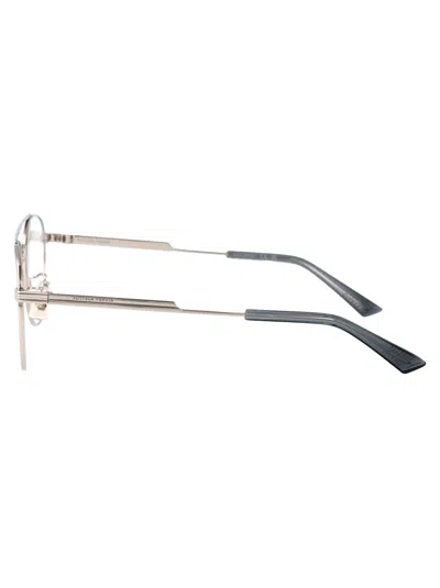 Bottega Veneta Silver Metal Optical Glasses In Metallic