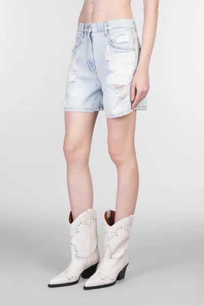 Iro Sascha Shorts In Blue Cotton
