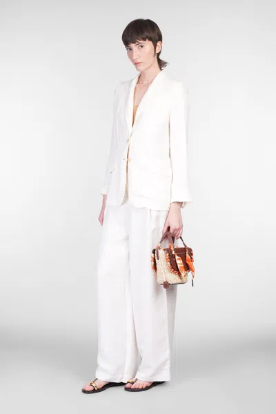 120% Lino White Linen Jacket