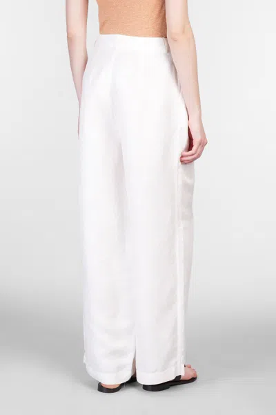 120% Lino Relaxed Wide-leg Linen Pants With Drawstring Waist
