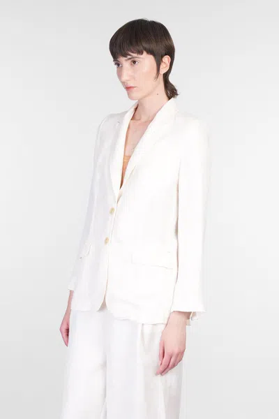 120% Lino White Linen Jacket
