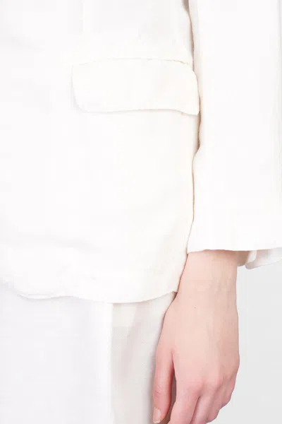 120% Lino White Linen Jacket
