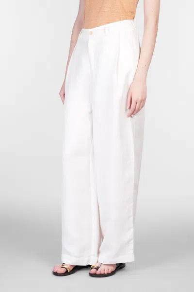 120% Lino Relaxed Wide-leg Linen Pants With Drawstring Waist