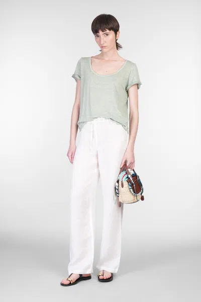 120% Lino T-shirt In Green Linen