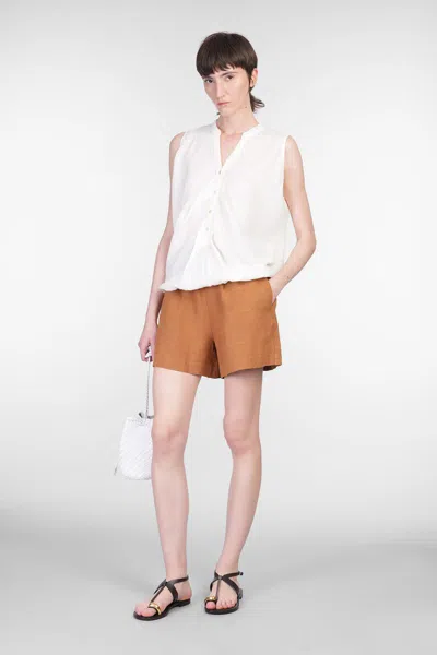 120% Lino Topwear In Beige Linen