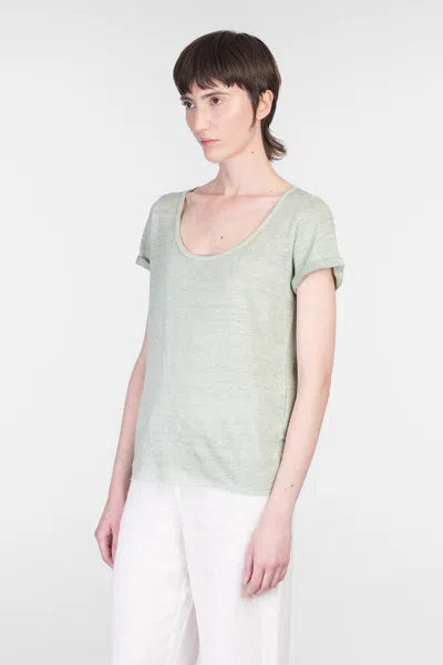 120% Lino T-shirt In Green Linen