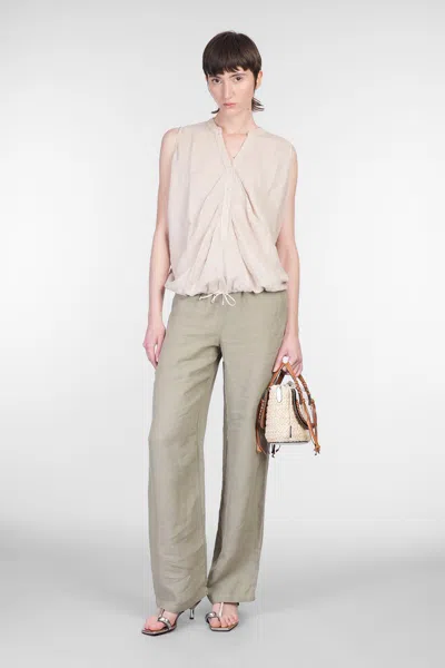 120% Lino Topwear In Taupe Linen In Neutral