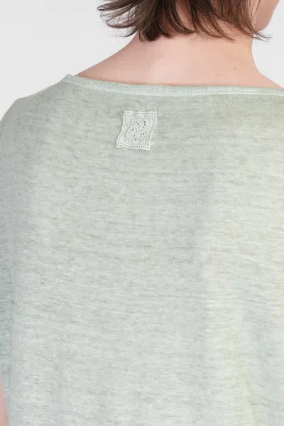 120% Lino T-shirt In Green Linen