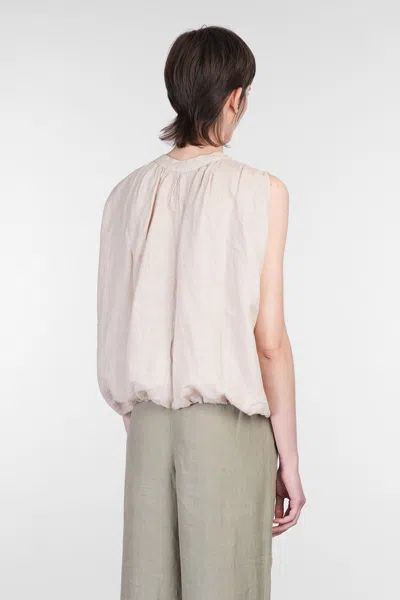 120% Lino Topwear In Taupe Linen In Neutral