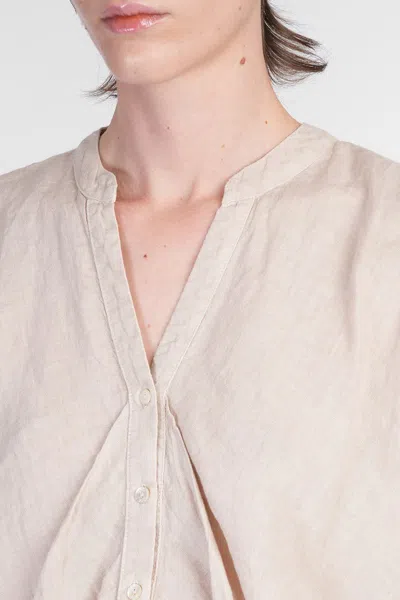 120% Lino Topwear In Taupe Linen In Neutral