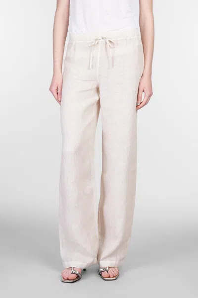 120% Lino Relaxed Wide-leg Linen Pants With Drawstring Waist