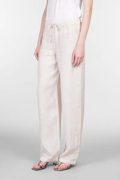 120% Lino Relaxed Wide-leg Linen Pants With Drawstring Waist