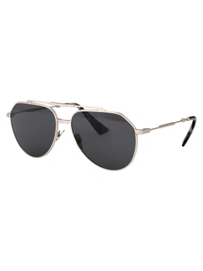 Dolce & Gabbana Matte Silver Metal Sunglasses