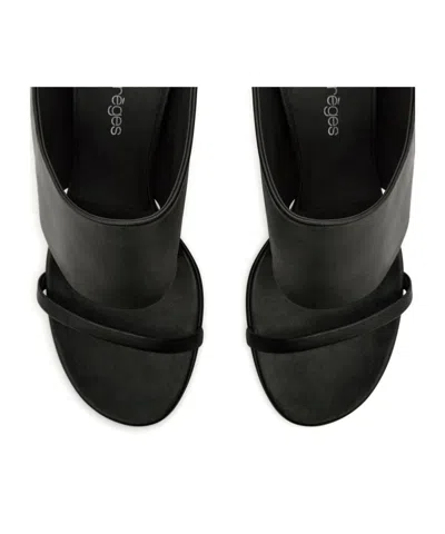 Courrèges Leather Wedge Mules In Black