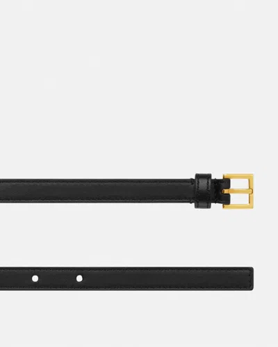 Versace Logo Leather Belt In Black