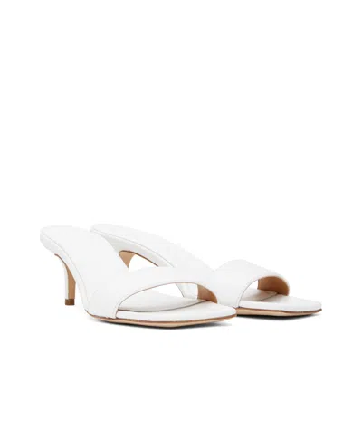 Aeyde Ilvy Leather Mules In White