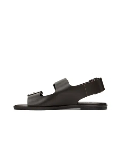 Aeyde 10mm Thekla Leather Sandals In Black