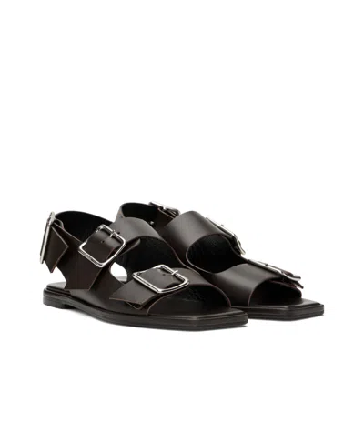 Aeyde 10mm Thekla Leather Sandals In Black