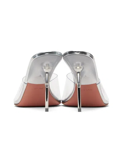 Amina Muaddi Pointed High Heel Sandals In White