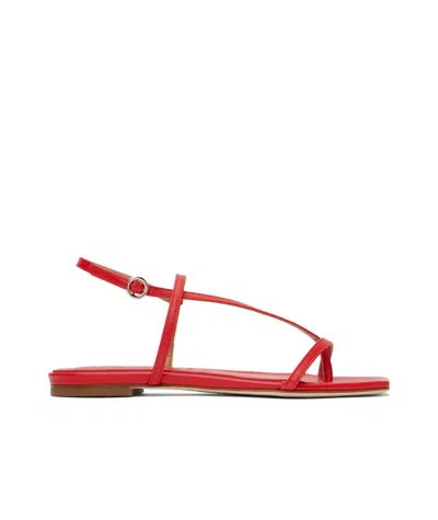 Aeyde Ella Leather Slingback Sandals In Red