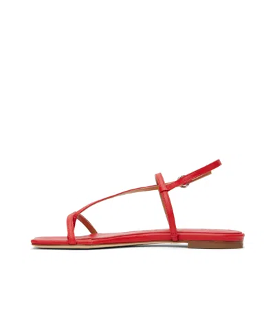 Aeyde Ella Leather Slingback Sandals In Red