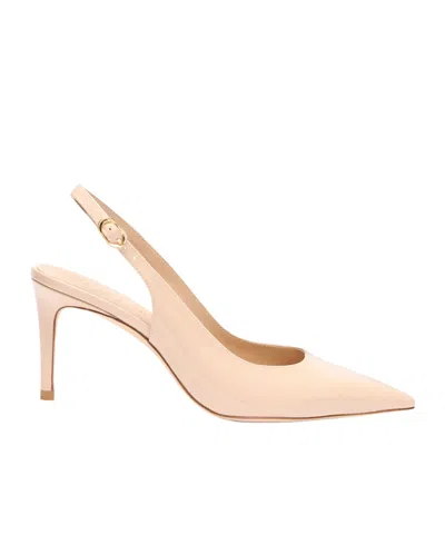 Stuart Weitzman 75mm Stuart Power Pointed-toe Pumps In Neutral