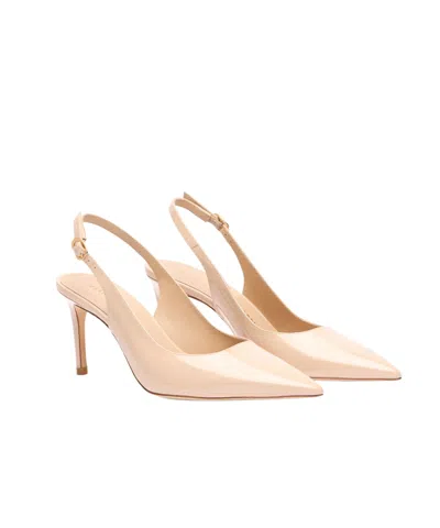 Stuart Weitzman 75mm Stuart Power Pointed-toe Pumps In Neutral