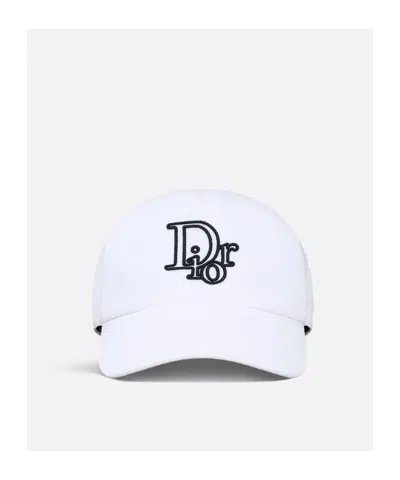 Dior Cap With Centered  Oblique In White