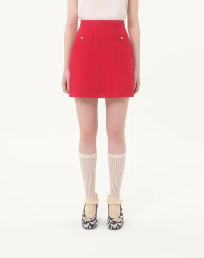 Valentino High Waist Skirt Heart-shaped Buttons
