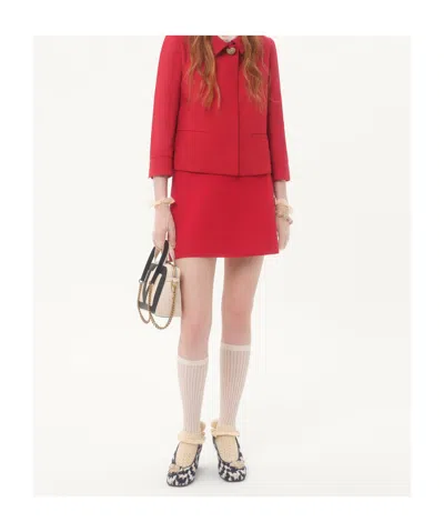 Valentino High Waist Skirt Heart-shaped Buttons