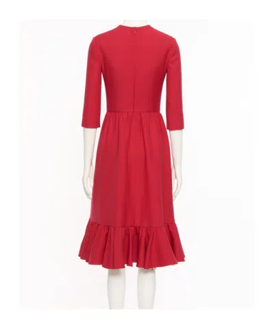 Valentino Crepe Couture Midi Dress In Red