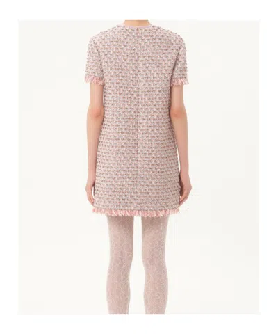 Valentino Knee Length Dress Fringe Detailing In Pink