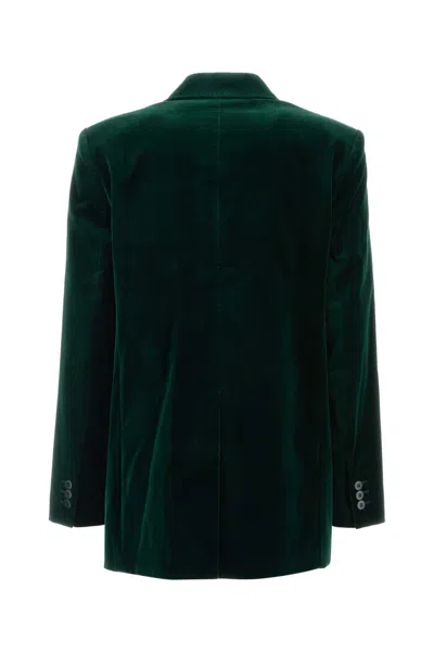 Max Mara Studio Bottle Green Stretch Velvet Blazer